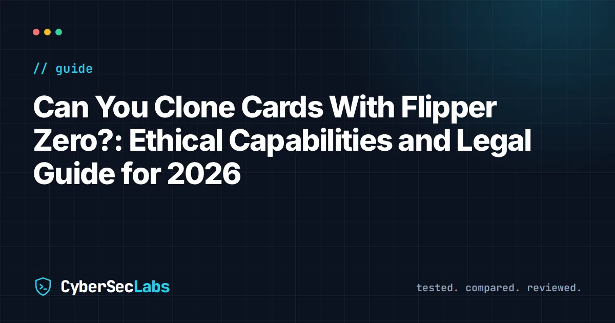 Can You Clone Cards With Flipper Zero?: Ethical Capabilities and Legal Guide for 2026